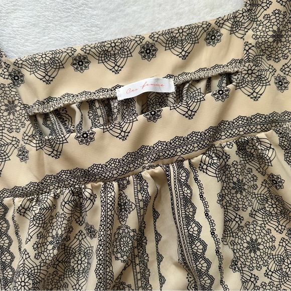 Ces Femme Boho Print Mini Ruffle Hem Dress, 0x - Picture 6 of 14